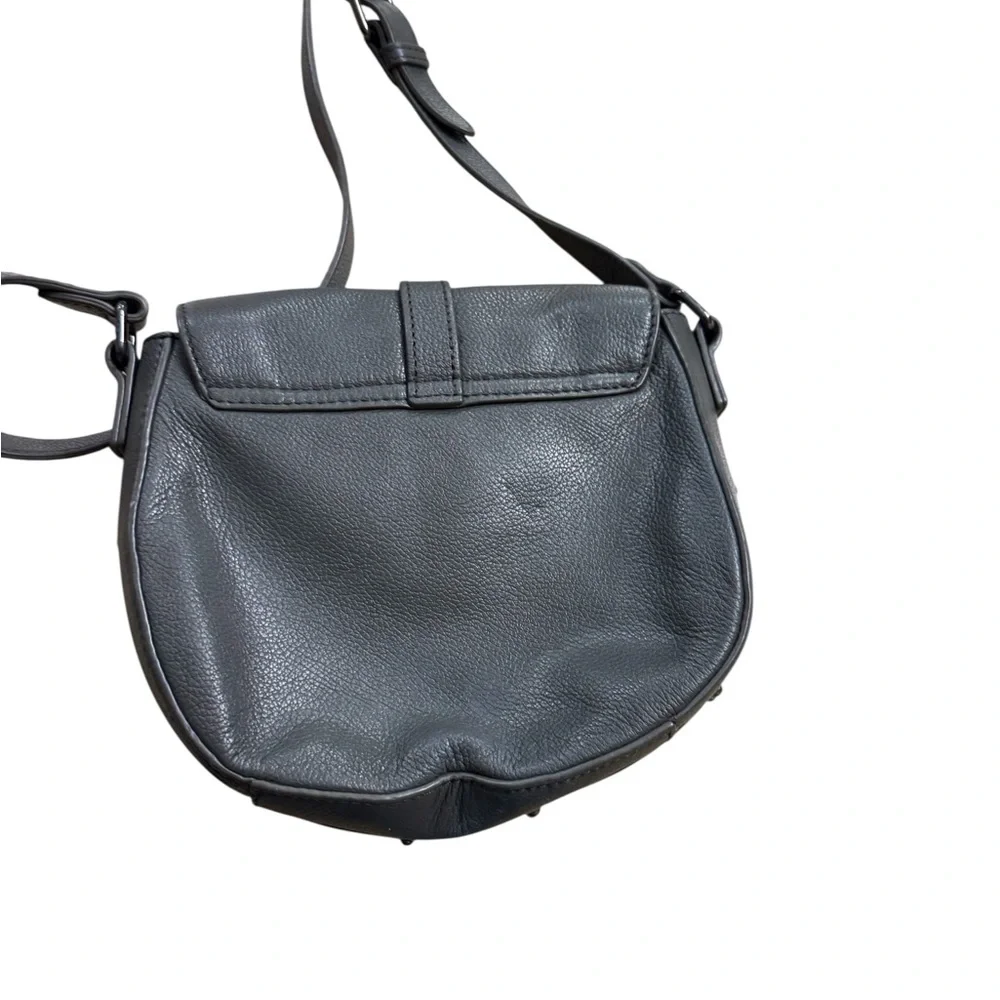 Vince Camuto | Dark Grey Charcoal Saddle Crossbody Bag Pebbled